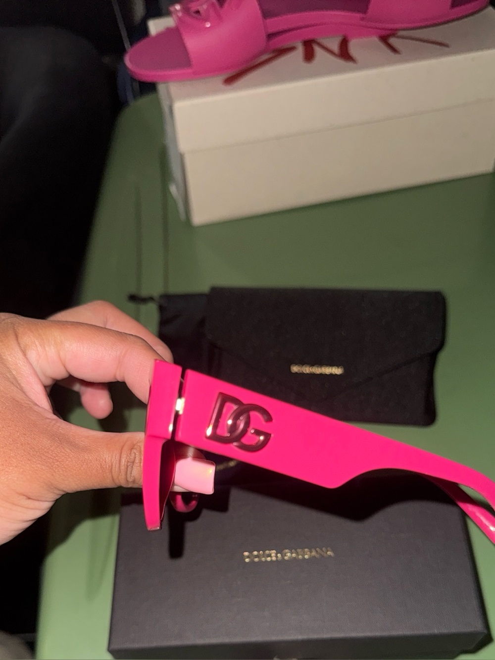 Dolce & Gabbana Vibrant Pink DG Logo Sunglasses
